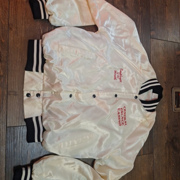 Vintage Central Palace Pin Up Girl Varsity Satin Jacket Size L Made in USA Eotm - Picture 4 of 8